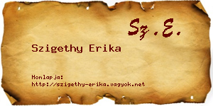 Szigethy Erika névjegykártya