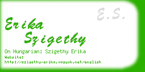 erika szigethy business card